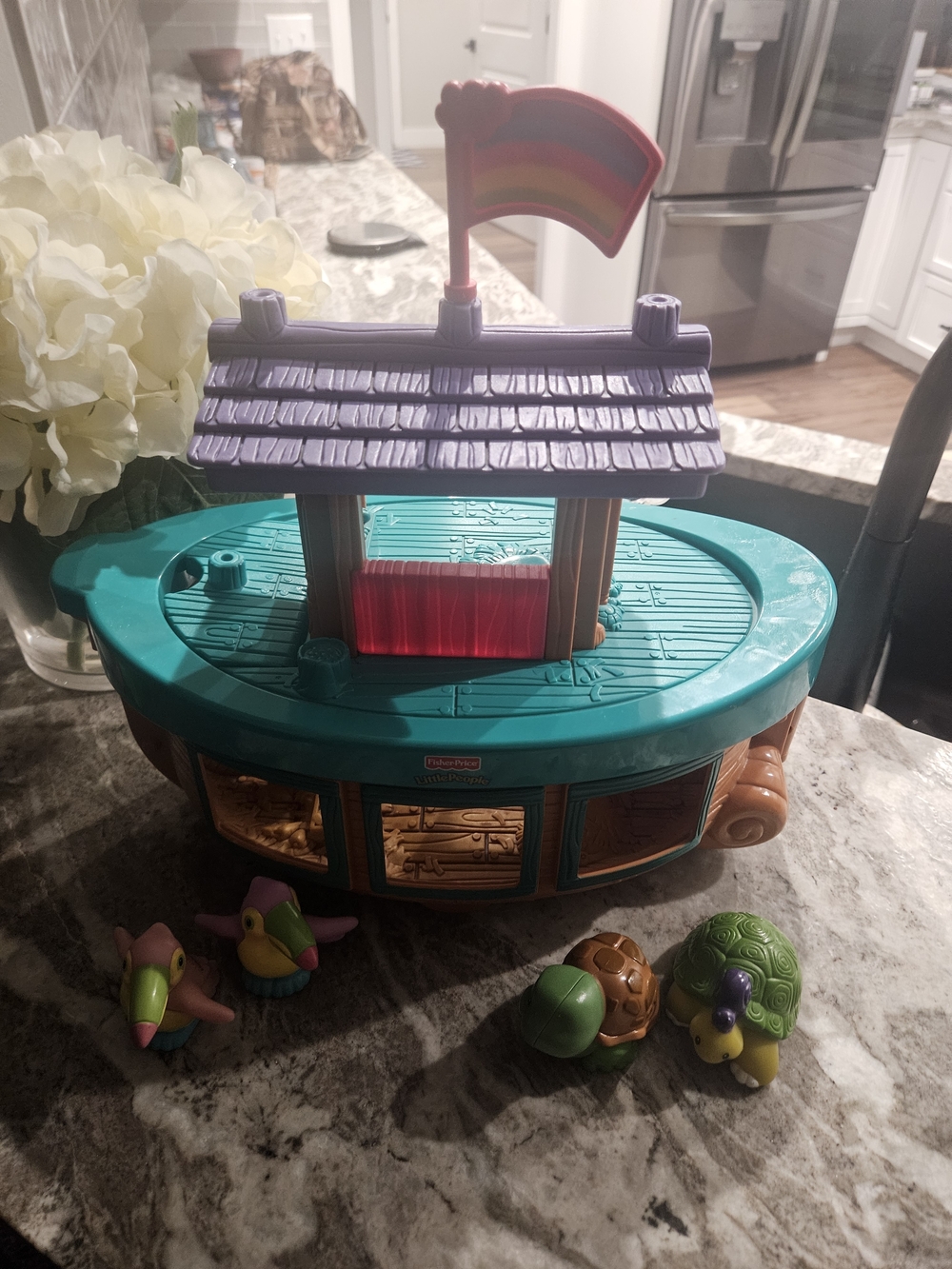 Fisher-Price Teal, Purple & Red Playset with Animal Figures